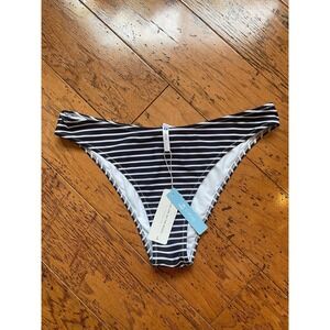 Cupshe size large black and white striped‎ bikini bottom #128